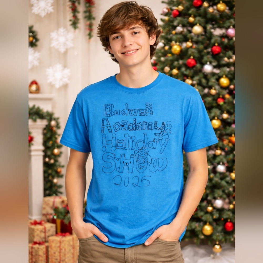 2025 Academy Holiday Show T-Shirt Youth Gildan Blue - Size M